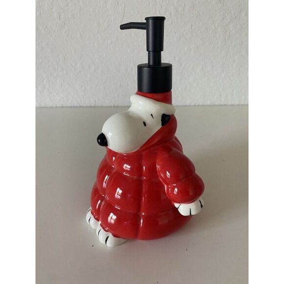 Peanuts Snoopy Soap Lotion Dispenser Red Quilted Puffer Puffy Jacket NEW main image 7
